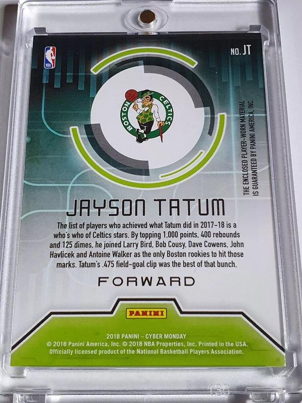 2018 Panini Cyber Monday Jayson Tatum #PATCH /50 Game Worn Jersey - Rare