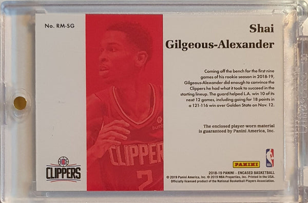 2018 Encased Shai Gilgeous-Alexander Rookie #PATCH /99 Player Worn RC Jersey