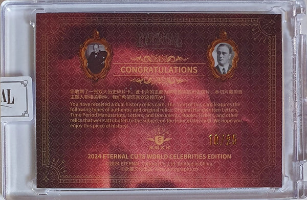2024 Eternal Winston Churchill Franklin  Roosevelt #RELICS RED /25 Dual Relics