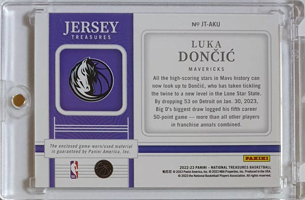 2022 Panini National Treasures Luka Doncic #PATCH /99 Game Worn Jersey - Rare