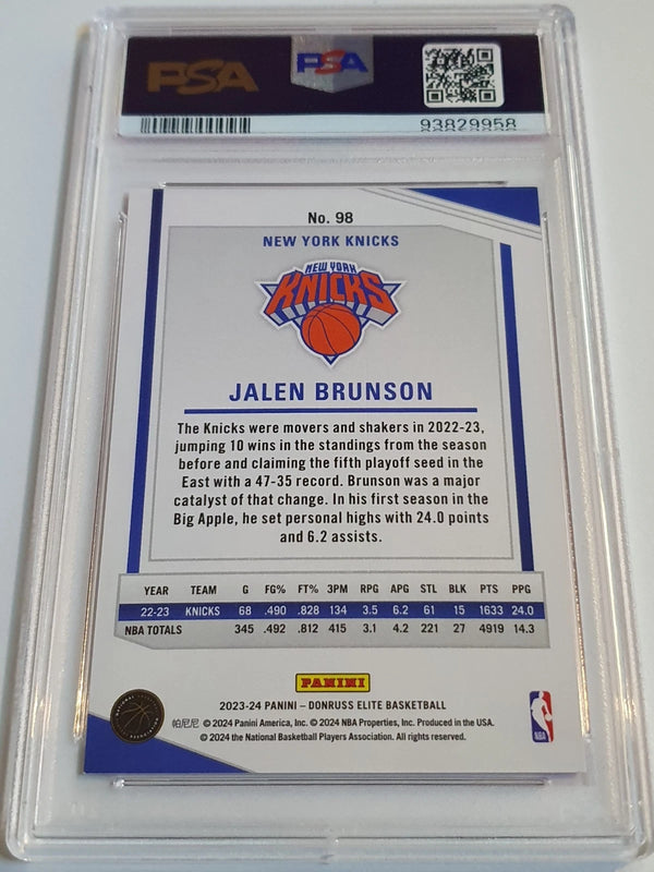 2023 Donruss Elite Jalen Brunson #98 PINK /17 Holo FOTL - PSA 9 (POP 2)