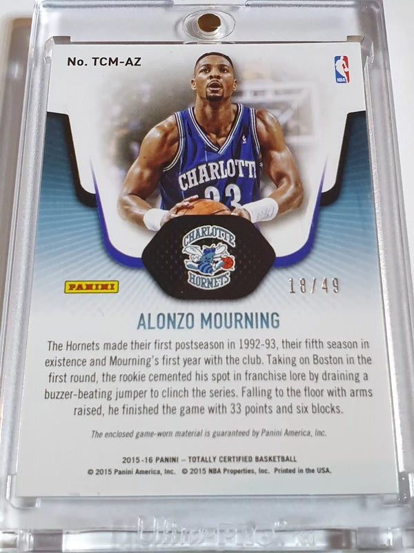 2015 Totally Certified Alonzo Mourning #PATCH BLUE /49 Game Worn Jersey - Rare