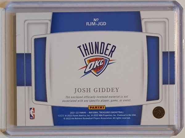 2021 National Treasures Josh Giddey Rookie #PATCH /99 Jumbo Jersey - Rare