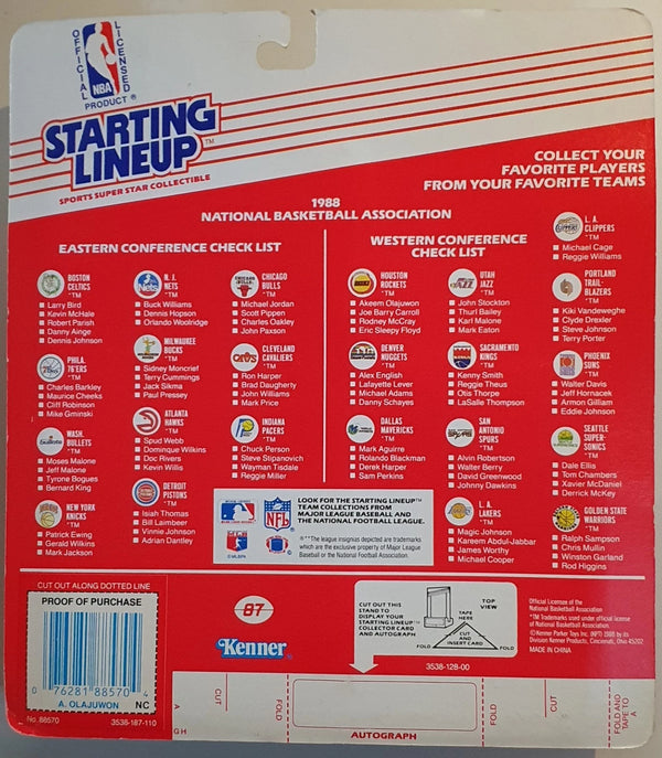 1988 Kenner Starting Lineup Hakeem Olajuwon Figurine - Sealed Figure & Card
