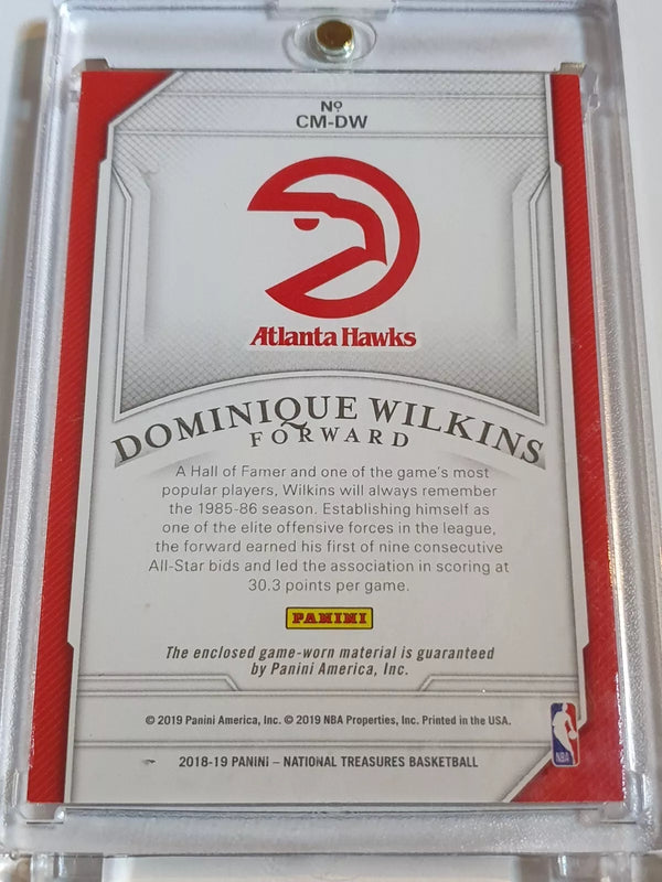 2018 National Treasures Dominque Wilkins #PATCH /99 Game Worn Jersey - Rare