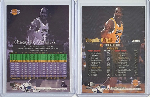 Lot of 2 x 1998 Fleer Flair Showcase Shaquille O'Neal - Ready to Grade