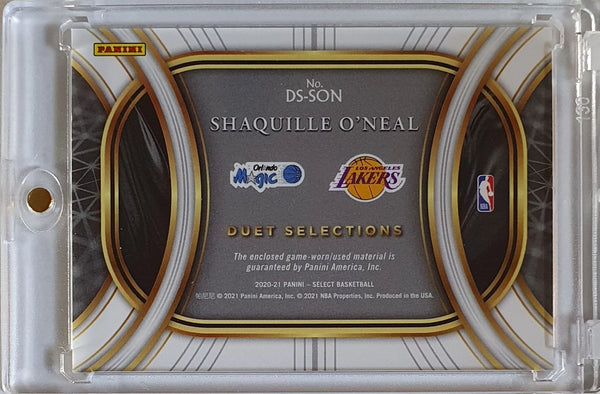 2020 Panini Select Shaquille O'Neal #PATCH Game Worn Dual Jerseys - Rare