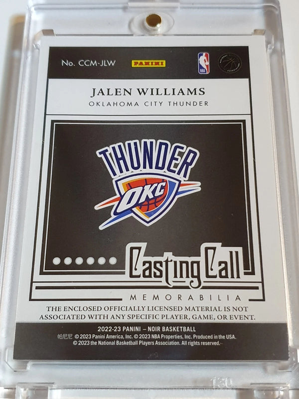2022 Panini Noir Jalen Williams Rookie #PATCH /99 Jersey Memorabilia - Rare