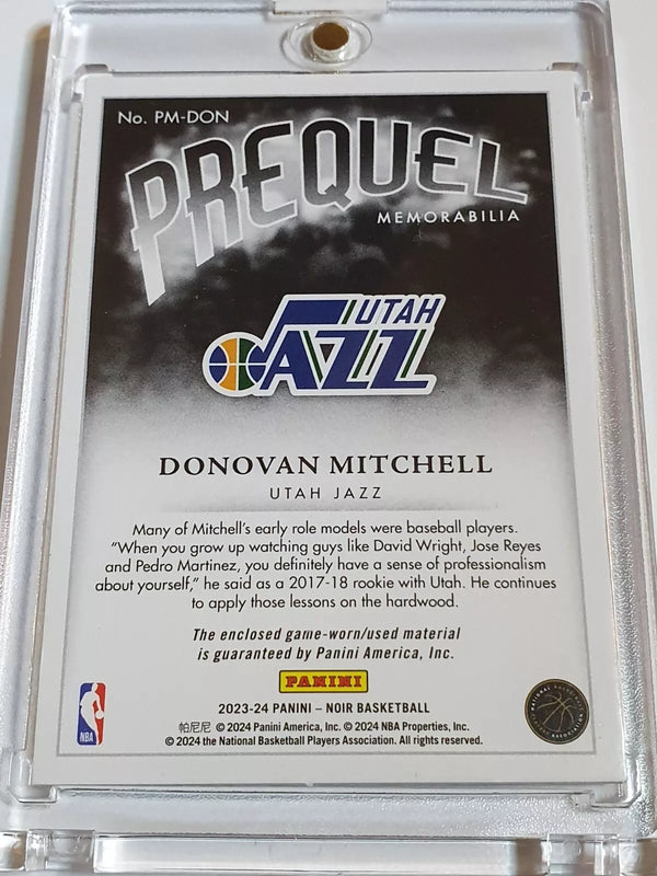 2023 Panini Noir Donovan Mitchell #PATCH /99 Game Worn Jersey - Ready to Grade