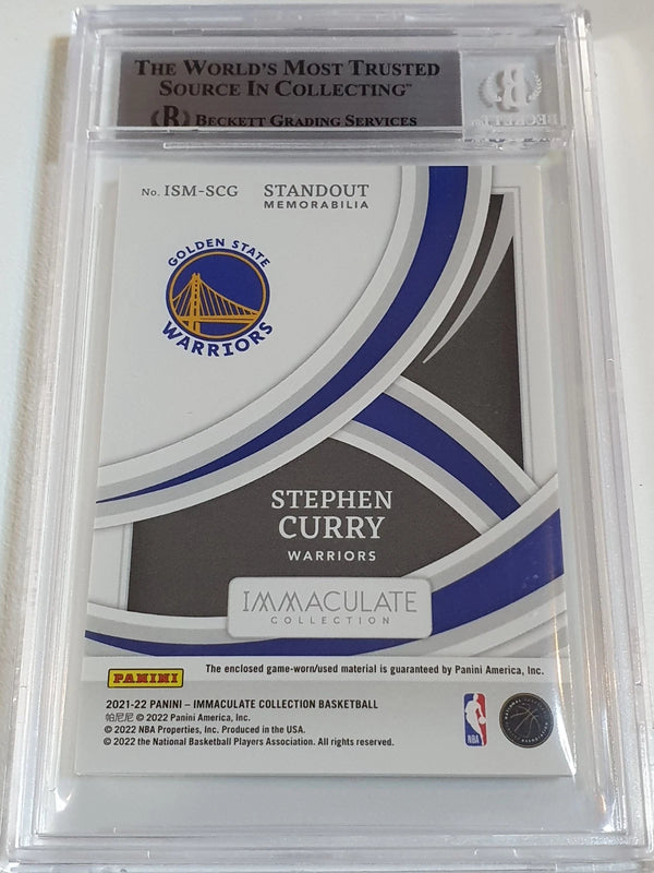 2021 Panini Immaculate Stephen Curry #PATCH /99 Game Worn Jersey - BGS 9