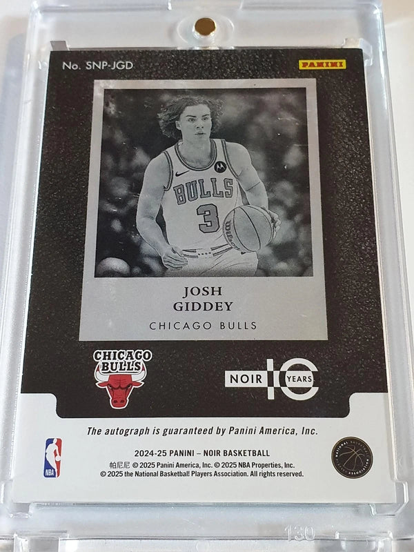 2024 Noir Josh Giddey AUTO /99 Snapshot Signatures (Bulls) - On Card Autograph