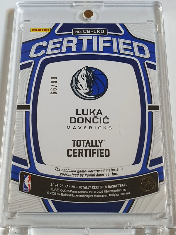 2024 Totally Certified Luka Doncic #PATCH SILVER /99 Game Worn Jersey - Rare