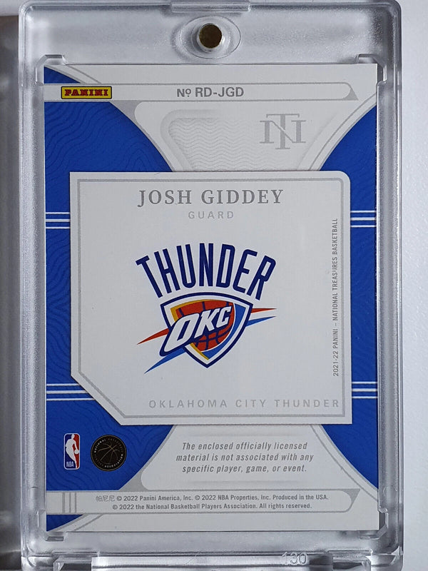 2021 National Treasures Josh Giddey Rookie PRIME #PATCH /25 Dual Jerseys