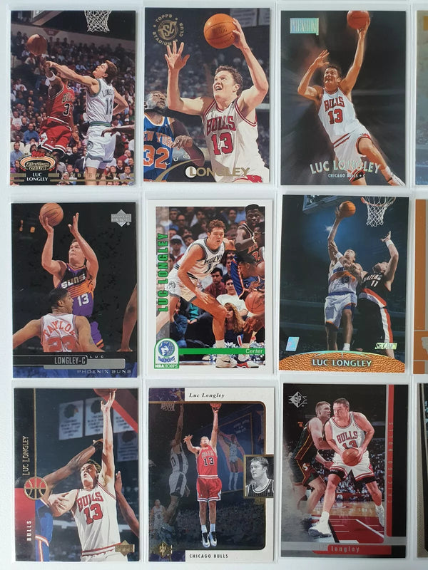 Luc Longley Collection Lot of 30 Cards (Chicago Bulls + Rookie) - Good Condition