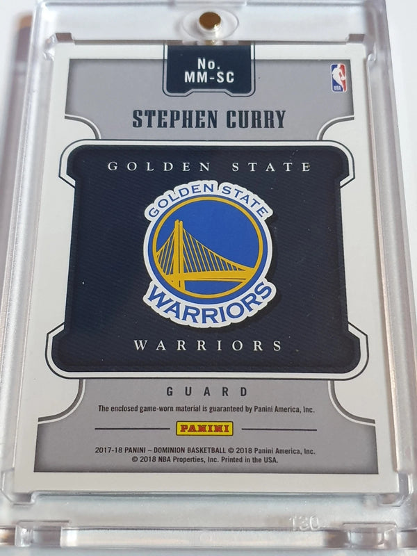 2017 Panini Dominion Stephen Curry #PATCH /49 Game Worn Jumbo Jersey - Rare