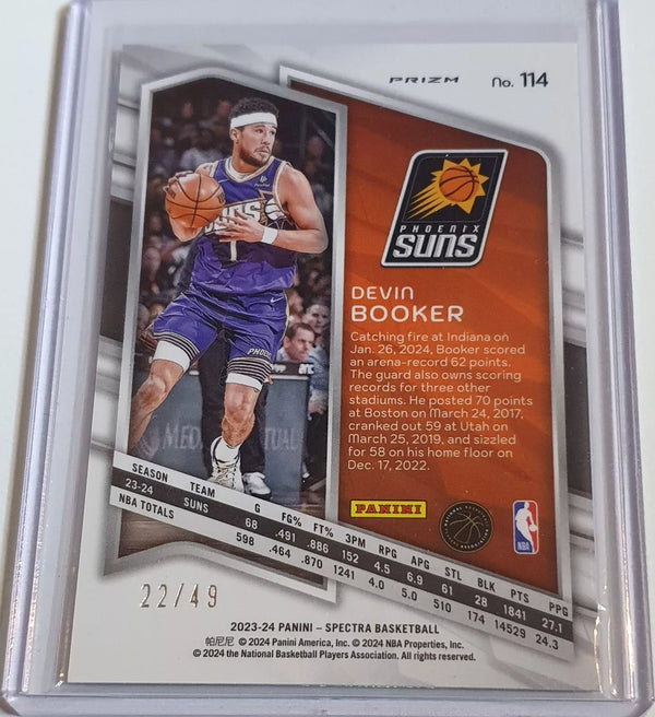 2023 Panini Spectra Devin Booker #114 RED YELLOW HYPER /49 Holo - Ready to Grade