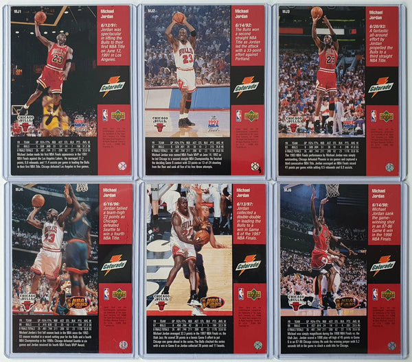 1999 Upper Deck Michael Jordan GOLD #JUMBO Complete Set of 6 - Great Condition