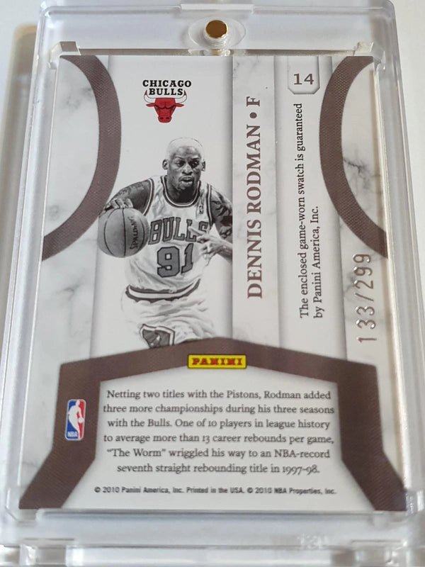 2010 Panini Donruss Dennis Rodman #PATCH /299 Game Worn Jersey - Rare