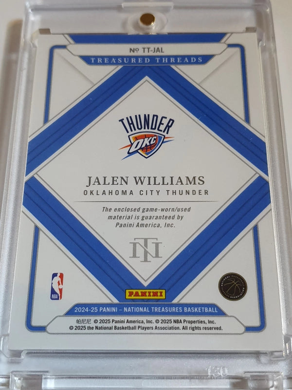 2024 National Treasures Jalen Williams #PATCH RED 01/24 Game Worn Jersey - Rare