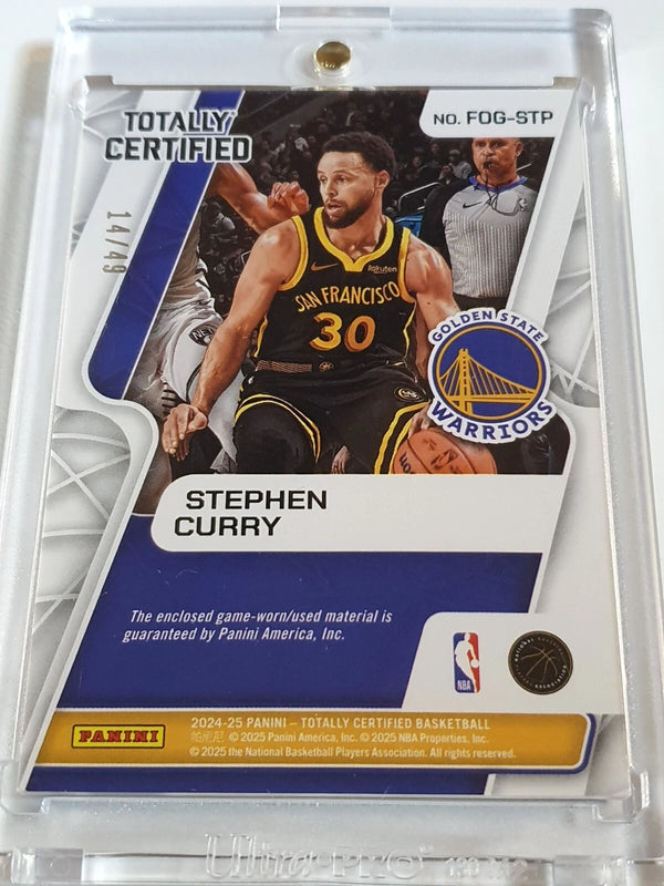 2024 Totally Certified Stephen Curry #PATCH MIRROR BLUE /49 Game Worn Jersey