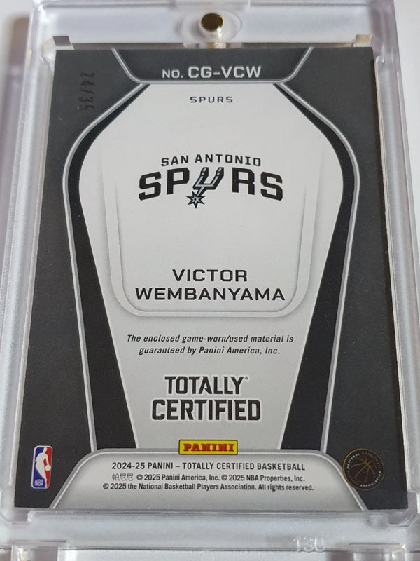 2024 Totally Certified Victor Wembanyama #PATCH PLATINUM BLUE CAMO /35 Jersey