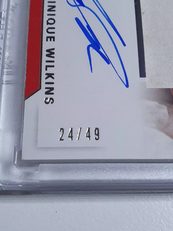 2017 National Treasures Dominique Wilkins #PATCH AUTO /49 Game Worn Jumbo Jersey