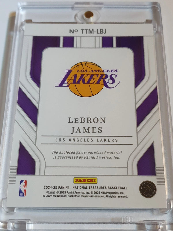 2024 Panini National Treasures LeBron James #PATCH /99 Game Worn Jersey - Rare
