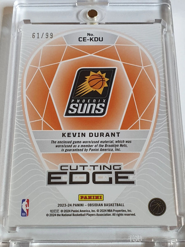 2023 Panini Obsidian Kevin Durant #PATCH ORANGE FLOOD /99 Game Worn Jersey