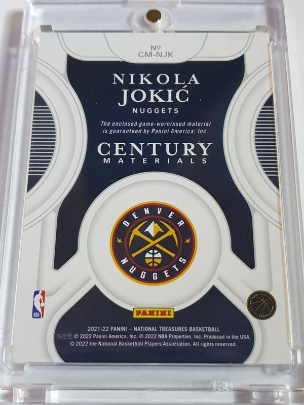 2021 Panini National Treasures Nikola Jokic #PATCH /99 Game Worn Jersey - Rare