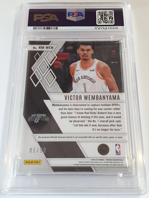 2023 Phoenix Victor Wembanyama Rookie #PATCH PURPLE /99 Jersey - PSA 9 (POP 7)