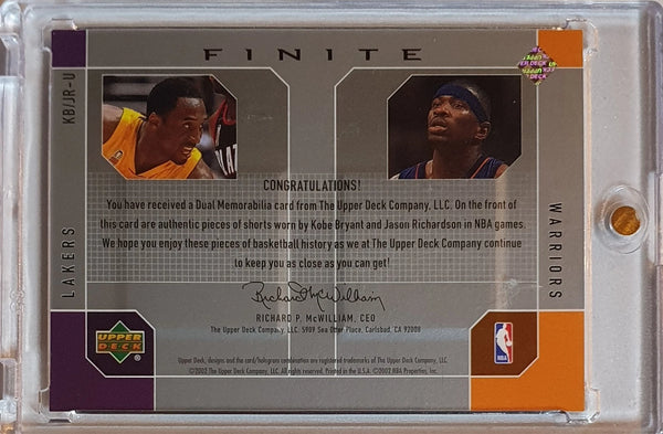 2002 Upper Deck Kobe Bryant | Richardson FINITE #PATCH Game Worn Dual Jerseys