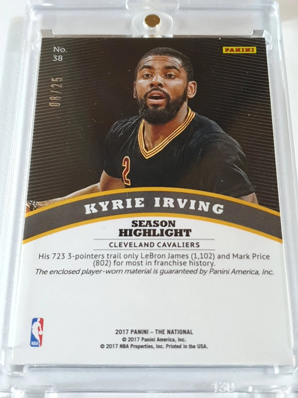2017 Panini National Kyrie Irving #PATCH BLUE MOSAIC /25 Striped 2 Color Jersey