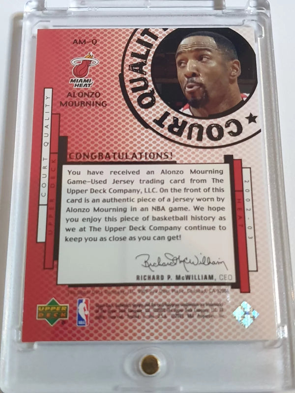 2002 Upper Deck Authentics Alonzo Mourning #PATCH /350 Game Worn Jerseys - Rare