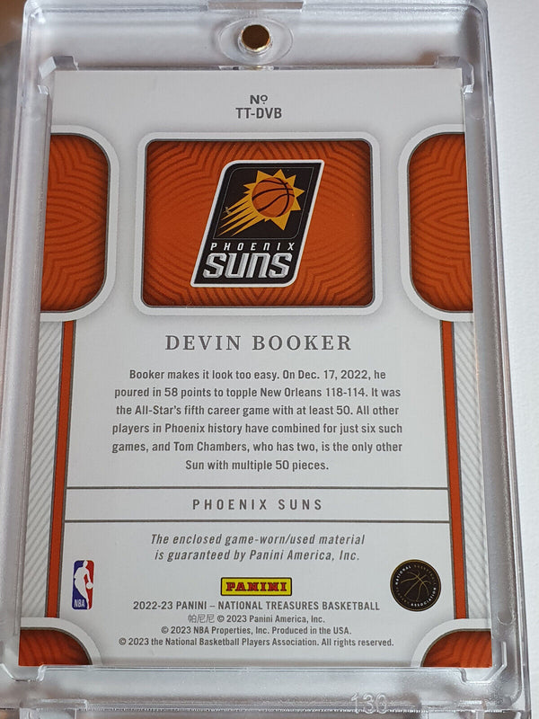 2022 Panini National Treasures Devin Booker #PATCH /99 Game Worn Jumbo Jersey