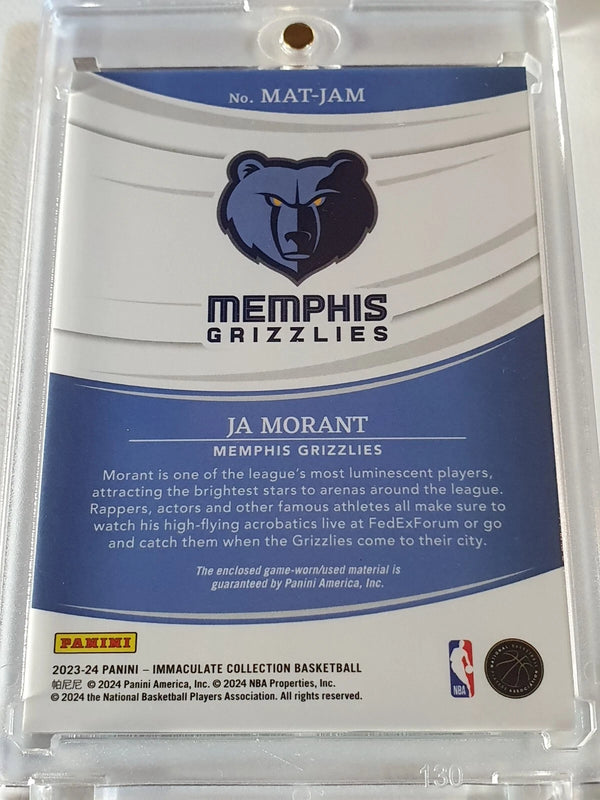 2023 Panini Immaculate Ja Morant #PATCH /99 Game Worn Jersey - Ready to Grade
