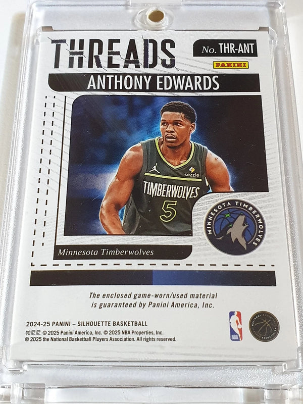 2024 Silhouette Anthony Edwards #PATCH BRONZE /49 Game Worn Jumbo Jersey - Rare