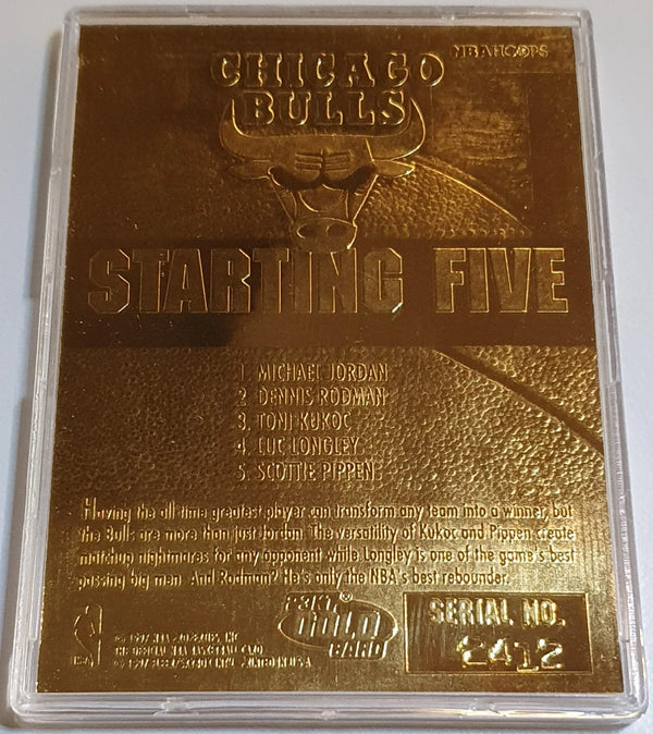 1997 Fleer NBA Hoops Chicago Bulls Michael Jordan 23K GOLD Starting Five - Rare