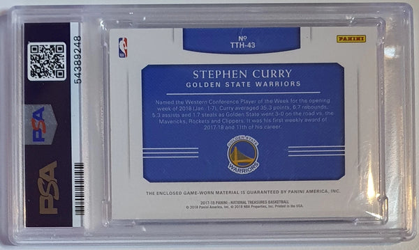 2017 National Treasures Stephen Curry #PATCH Game Worn Jersey - PSA 9 (POP 3)
