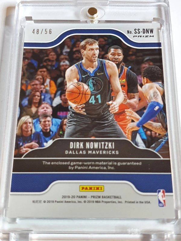 2019 Prizm Dirk Nowitzki #PATCH GREEN CRACKED ICE /56 Game Worn Jersey - Rare