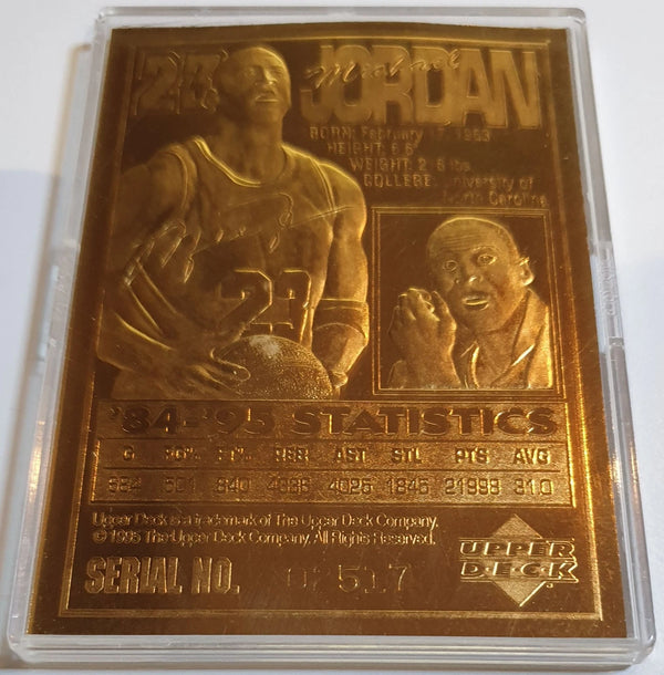 1996 Upper Deck Michael Jordan 23KT GOLD CARD Diamond Stars - Rare