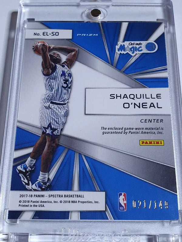 2017 Spectra Shaquille O'Neal #PATCH SILVER /149 Prizm Game Worn Jersey - Rare