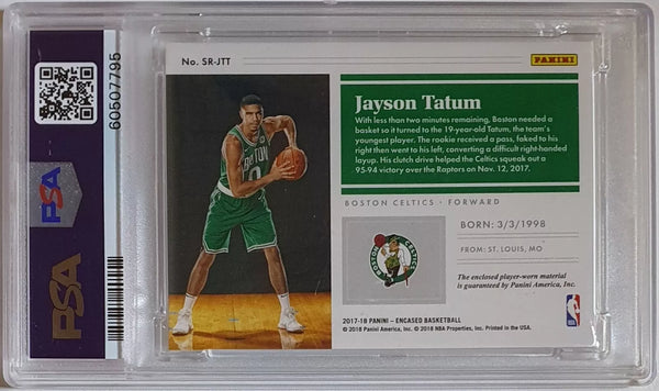 2017 Encased Jayson Tatum Rookie #PATCH /99 Game Worn Jersey - PSA 9 (POP 7)