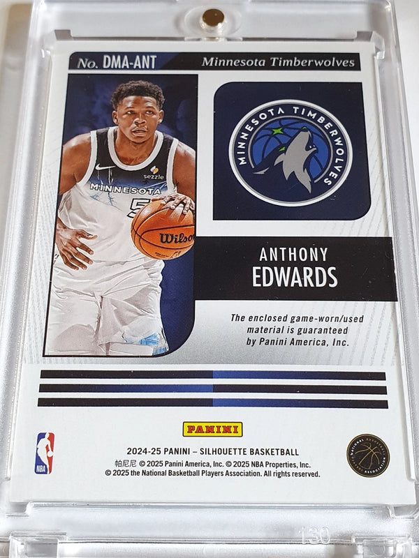 2024 Panini Silhouette Anthony Edwards #PATCH Game Worn Dual Jersey - Rare