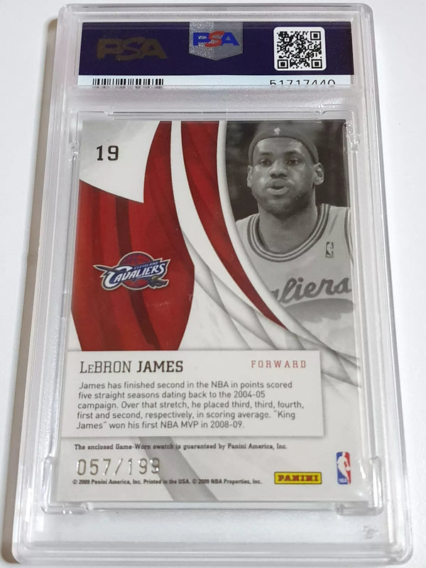 2009 Donruss Elite LeBron James #PATCH /199 Game Worn Jersey - PSA 9 (POP 6)