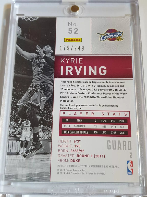 2014 Totally Certified Kyrie Irving #PATCH RED /249 Game Worn Jersey - Rare