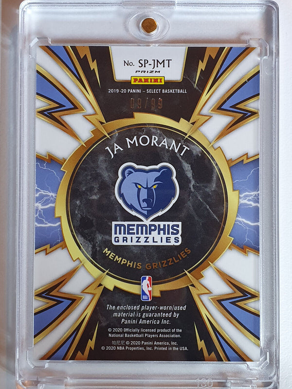 2019 Select Ja Morant Rookie #PATCH PURPLE /99 Sparks Worn Jersey RC - Rare