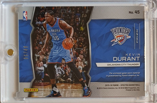 2015 Panini Spectra Kevin Durant #PATCH BLUE HOLO /49 Prizm - Rare