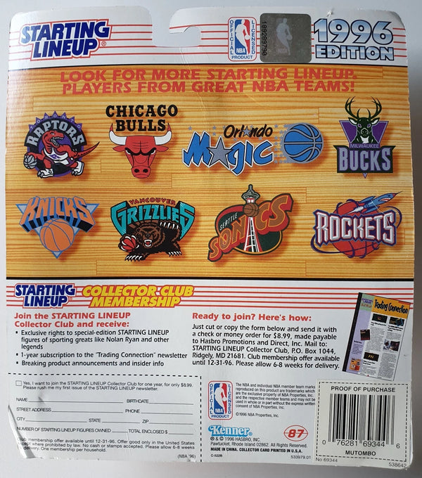 1996 Kenner Starting Lineup Dikembe Mutombo Figurine - Sealed Figure & Card