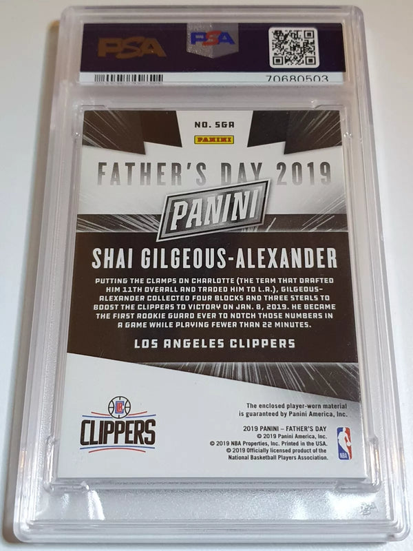 2019 Panini Shai Gilgeous-Alexander #PATCH CRACKED ICE /25 Laundry Tag - PSA 9