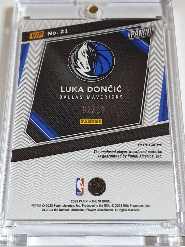 2023 Panini National VIP Luka Doncic #PATCH GOLD /10 Holo Worn Jersey - Rare